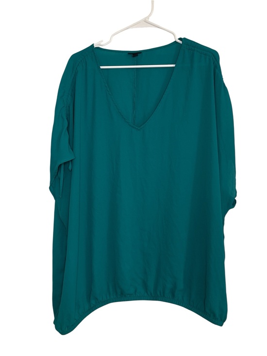 torrid Tops - Torrid Teal Georgette Dolomain Shirring Tie Detail Blouse Plus Size 3X NWOT
